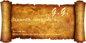 Gyurnik Gorgiás névjegykártya